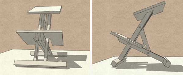3D модель коленного стула