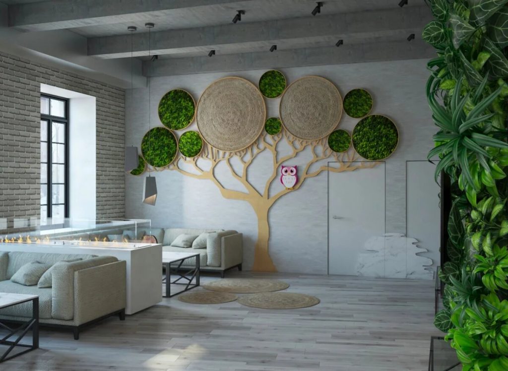 Дизайн стен под дерево