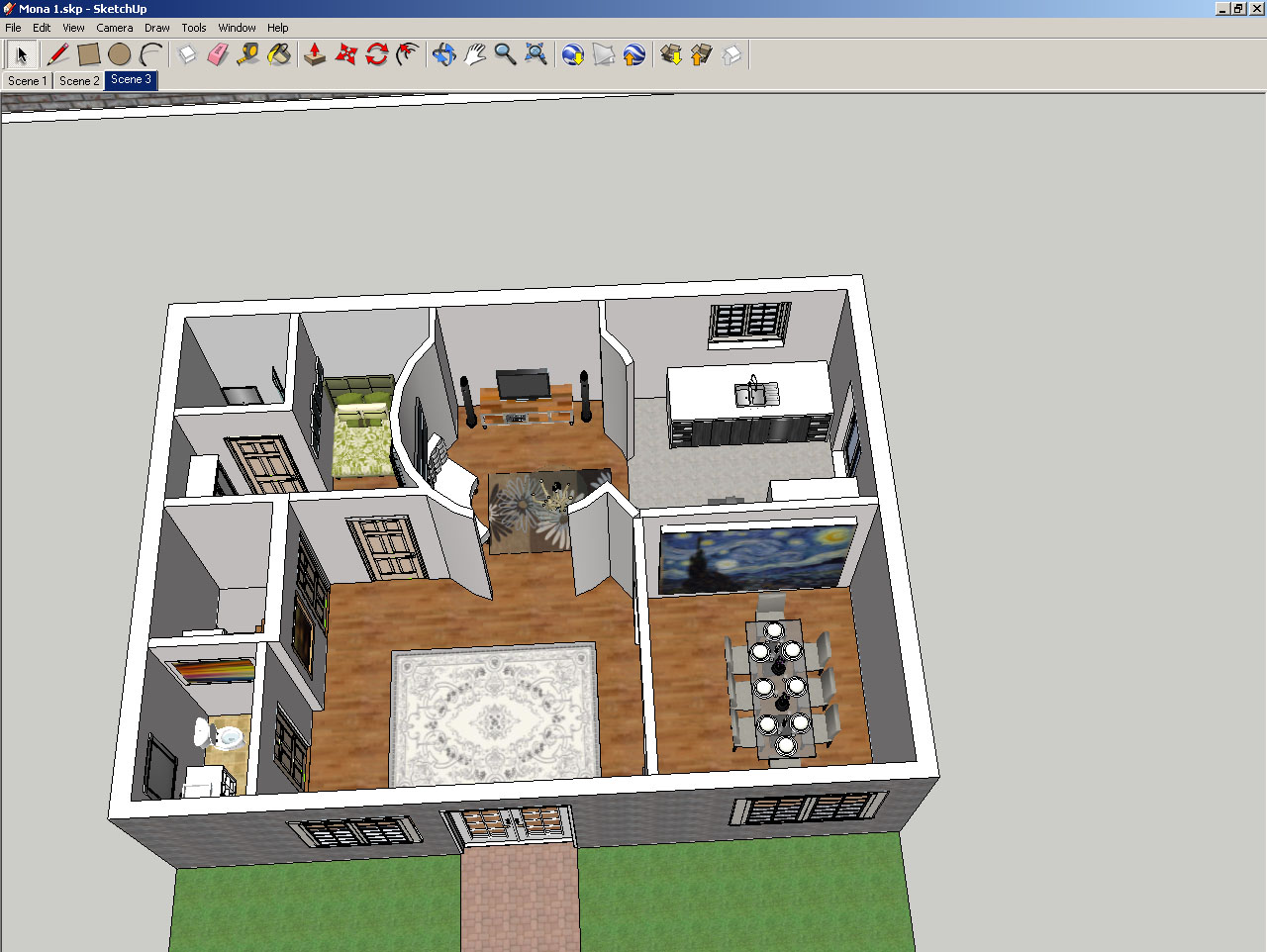 Sketchup нарисовать квартиру